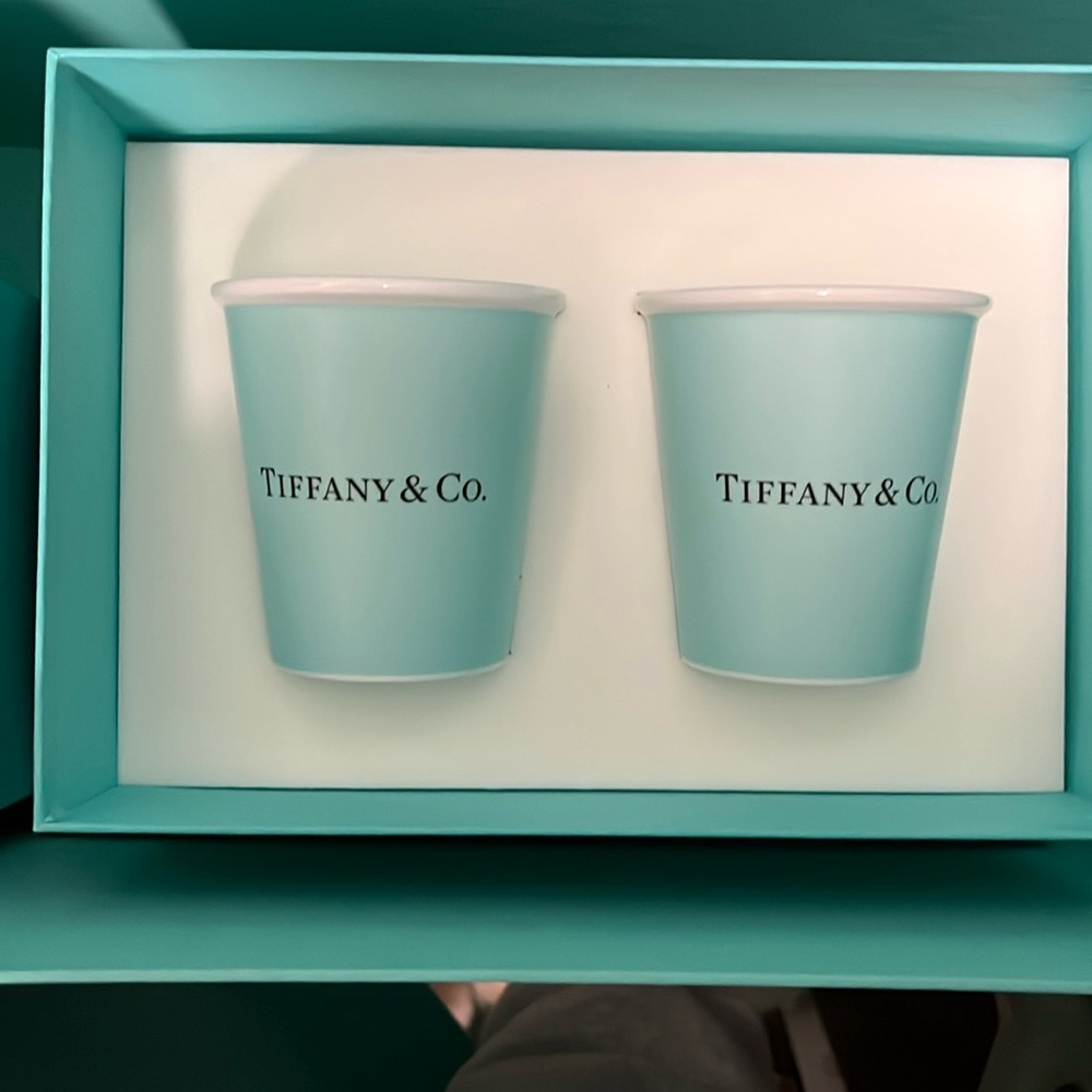Tiffany & Co Signature Blue Bone China Cups